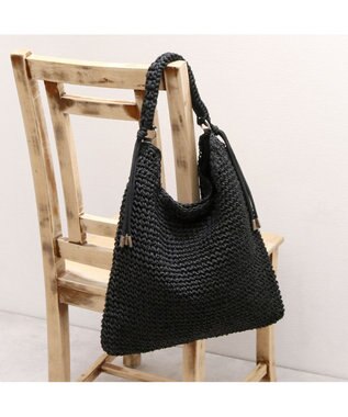 UNBILLION カシュカシュ cachecache / パラコードハンドルクロッシェトート カゴバッグ ブラック