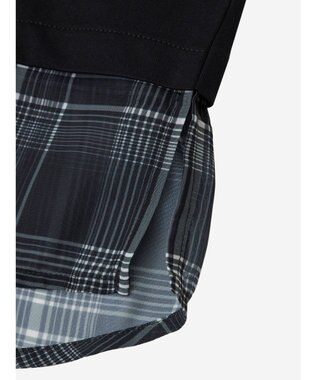 Green Parks ５分袖裾シアードッキングチュニック Black