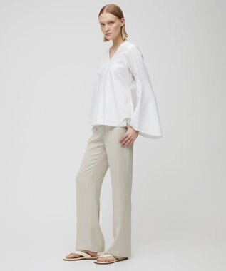 BEIGE， PERSIMMON / フレアーブラウス White
