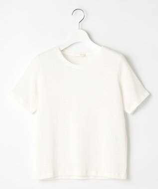 自由区 【洗える】シャーリングジャージー Tシャツ オフホワイト