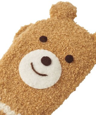 MIKI HOUSE HOT BISCUITS 【1-5歳】 くまのお顔 マシュマロニット ミトン ベージュ