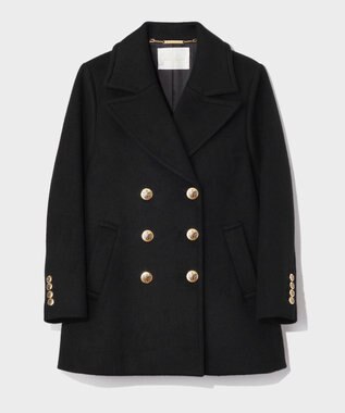 GRACE CONTINENTAL サイドスリットPコート ブラック