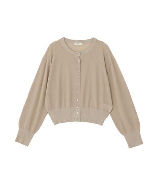 earth music&ecology ボタンアソートクルーネックカーディガン Beige