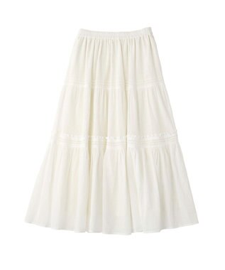 earth music&ecology ティアードギャザースカート Off White