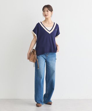 earth music&ecology チルデンライクベスト Navy