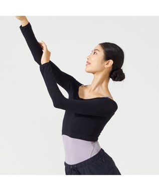 Chacott ショートトップ（長袖） ブラック