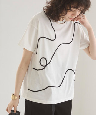WEGO 【ANGIE VINTAGE】コード刺繍デザインTシャツ オフホワイト