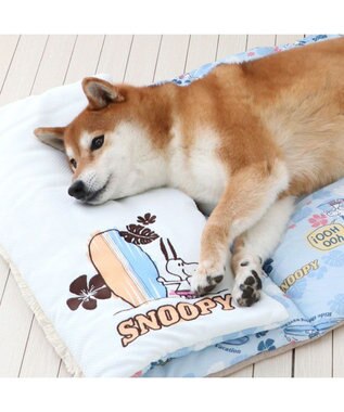 PET PARADISE スヌーピー クール ロールマット 《サーフ柄》 Ｌ ブルー系