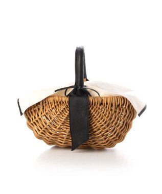 UNBILLION perche アラログ×姫路レザーフラップ付きカゴバッグ ブラック