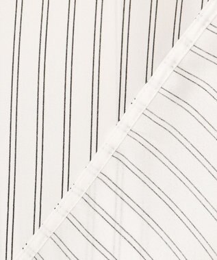 J.PRESS LADIES 【洗える】 バックサテンランダムストライプ バンドカラー ブラウス ホワイト系1