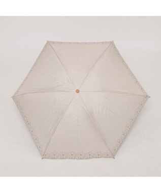 UNBILLION カシュネ cachenez / 【晴雨兼用】【日傘】UV カット率99％以上 PU軽量フラワー刺繍ミニ折りたたみ傘 ベージュ