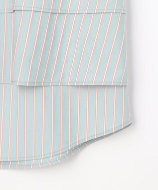 J.PRESS LADIES ストライプジャージー フリル カットソー ミントベース系