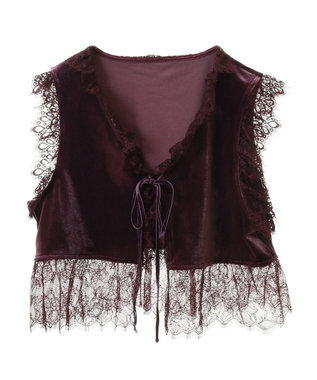 CRAFT STANDARD BOUTIQUE ベロアレース付きベスト Bordeaux