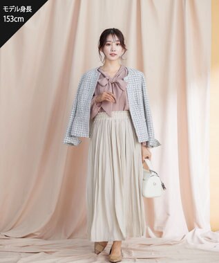 Tiaclasse 【安田美沙子さん着用・洗える】ヴィンテージサテンプリーツスカート アイボリー