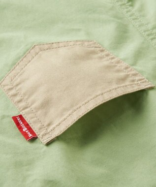 MIKI HOUSE HOT BISCUITS 【70-110cm】 レトロ ロゴ刺繍 オーバーオール ストームグリーン