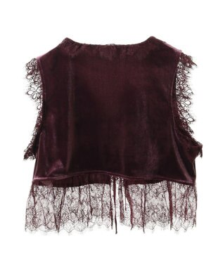 CRAFT STANDARD BOUTIQUE ベロアレース付きベスト Bordeaux