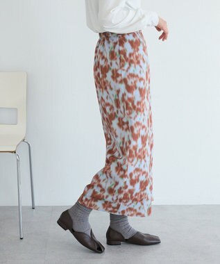 CRAFT STANDARD BOUTIQUE フラワープリントスリットロングスカート Purple