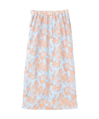 CRAFT STANDARD BOUTIQUE フラワープリントスリットロングスカート Blue