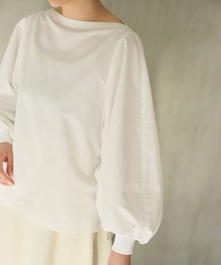 #Newans 【撥水】ボートネックリラクシーシャツ ホワイト