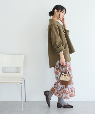 CRAFT STANDARD BOUTIQUE フラワープリントスリットロングスカート Purple