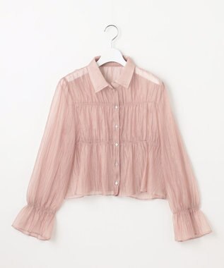 【洗える】シャーリング シアーシャツ