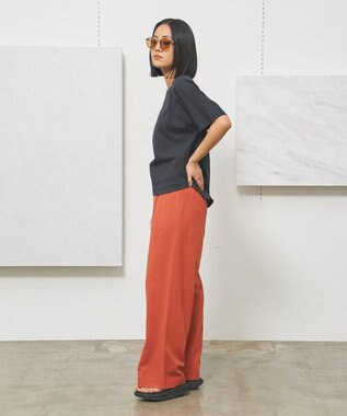 J.PRESS YORK STREET 【WOMEN】コットンワッシャータックワイド パンツ オレンジ系