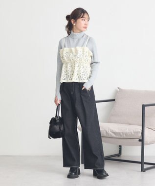 earth music&ecology 【イージーケア】【洗濯機洗い可】レンチング(TM)エコヴェロ(TM)(リブタートル) Gray