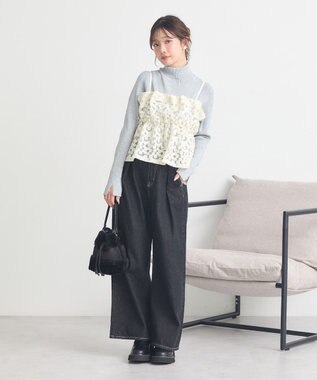 earth music&ecology 【イージーケア】【洗濯機洗い可】レンチング(TM)エコヴェロ(TM)(リブタートル) Gray