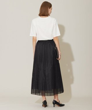 ICB 【洗える】シアープリーツオーガン スカート ブラック系