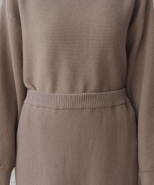 Tiaclasse 【2点セット】ニットトップス＋スカートセットアップ モカ