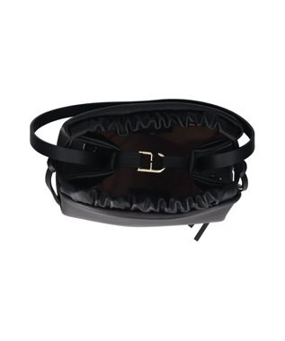 INTER-CHAUSSURES 【LORISTELLA】ソフトレザー巾着バッグ ブラック