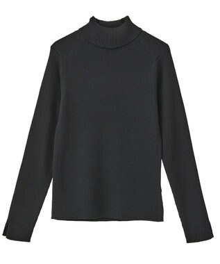 earth music&ecology 【イージーケア】【洗濯機洗い可】レンチング(TM)エコヴェロ(TM)(リブタートル) Black