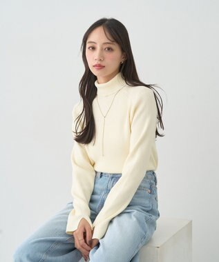 earth music&ecology 【イージーケア】【洗濯機洗い可】レンチング(TM)エコヴェロ(TM)(リブタートル) Ivory