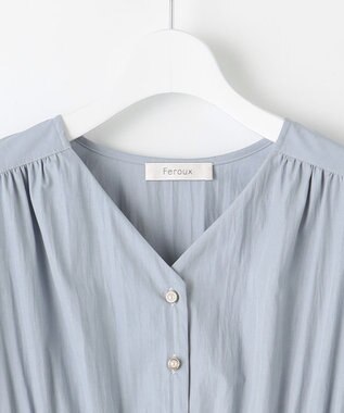 Feroux バルーンスリーブ ワンピース スカイブルー系