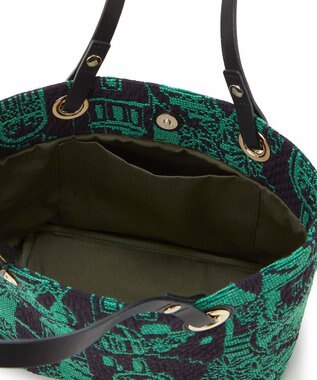 TOPKAPI 【TREASURE TOPKAPI】ジャガード生地 総柄 ミニ トートバッグ グリーン
