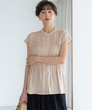 【接触冷感/WEB&一部店舗限定】レーヨンスパローン ティアード ブラウス