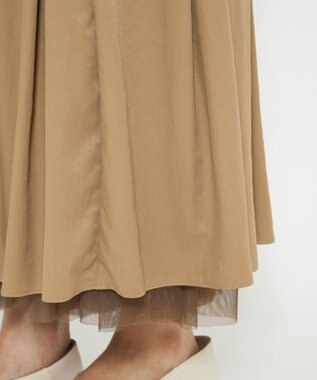 uncrave 【撥水・UVカット】ナイロンタスラン ティアードスカート（uncrave WHITE） ベージュ