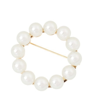 AMERICAN HOLIC パールモチーフブローチ Gold