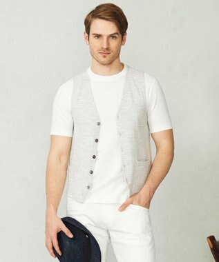 JOSEPH ABBOUD 【軽い/洗える】スラブギマボーダーニットベスト