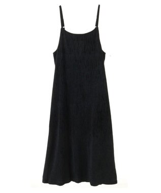 Green Parks ベロアプリーツキャミワンピース Black