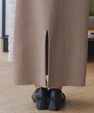 Tiaclasse 【2点セット】ニットトップス＋スカートセットアップ モカ