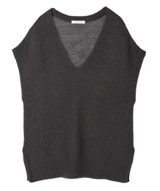 AMERICAN HOLIC リネンブレンドニットベスト Charcoal Gray