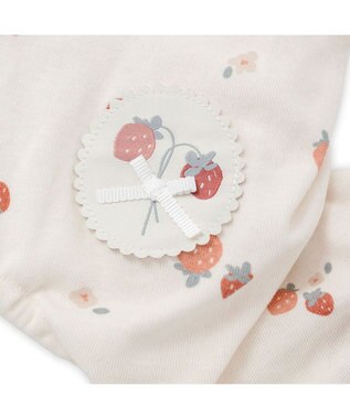 PET PARADISE ペットパラダイス やさしい ロンパース 《花苺柄》 小型犬 ホワイト×レッド