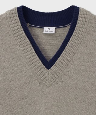 Paul Smith レイヤードディテール ニットワンピース グレー