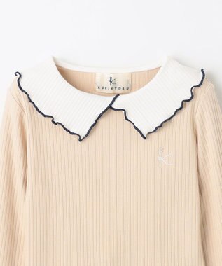 組曲 KIDS 【110-140cm】リブ襟 トップス ベージュ系