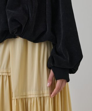 GRACE CONTINENTAL バルーンモールカットカーディガン ブラック