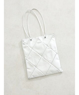 Green Parks ａｎｄｍｉｋｋａ　パッチワークメタリックＡ４トート Silver