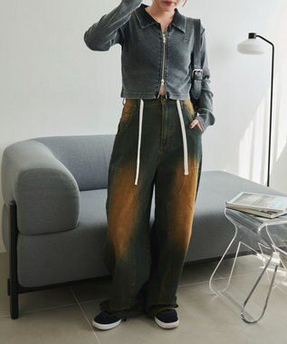 WEGO ヴィンテージライクWZIPトップス スミクロ