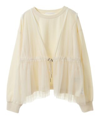 Green Parks ＳＥＴ２点　チュールベスト＋ロンＴＥＥ Ecru