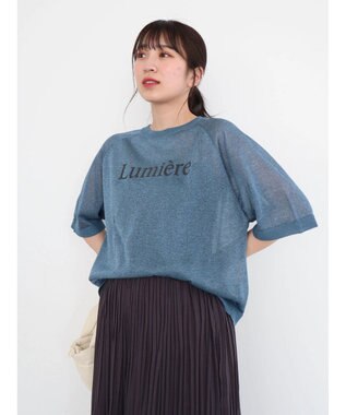 Green Parks シアーロゴニットプルオーバー Blue